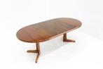 Vintage Deense ronde uitschuifbare eettafel uit de jaren 60, Ophalen, Overige materialen, Vintage, Deens, 100 tot 150 cm