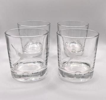 Set van 4 geëtste whiskyglazen beschikbaar voor biedingen