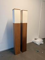 2 x Luciferlamp 162 cm walnoot, Huis en Inrichting, Lampen | Vloerlampen, Ophalen, Gebruikt, Hout, 150 tot 200 cm