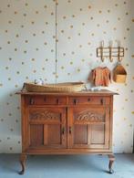Vintage commode Queen Ann / Art Deco dressoir / eikenhout, 50 tot 70 cm, Ophalen of Verzenden, 90 tot 105 cm, 100 cm of meer