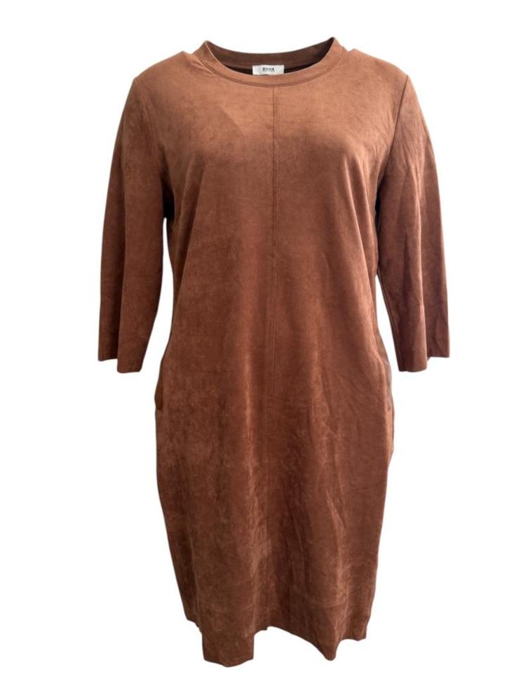 Anna van Toor jurk M, Kleding | Dames, Jurken, Zo goed als nieuw, Maat 38/40 (M), Bruin, Knielengte, Ophalen of Verzenden