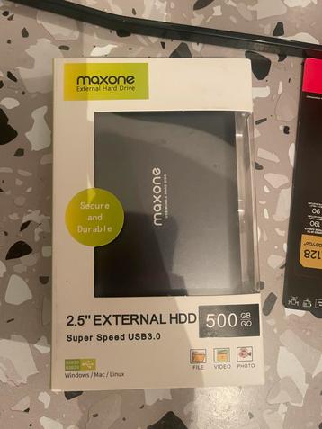 Maxone usb mobile hard disk 500 GB beschikbaar voor biedingen