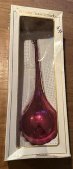 Vintage 23 cm lange grote Glazen rode kerstpegel glazen oog, Diversen, Kerst, Ophalen, Zo goed als nieuw