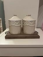 Set van 4 Potjes op Dienblad, Ophalen of Verzenden, Zo goed als nieuw