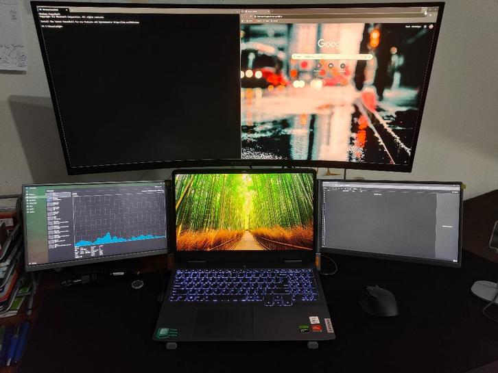 Lenovo Gaming Laptop Setup RTX4060 daargbaar monitoren, Computers en Software, Windows Laptops, Zo goed als nieuw, 15 inch, SSD