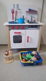 Leuk speel keukentje met veel fruit, bestek, pan enz, Ophalen, Zo goed als nieuw, Hout, Speelkeuken