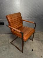 AAN DE HOOGSTE BIEDER! 6x industriële eettafelstoelen cognac, Huis en Inrichting, Ophalen, Gebruikt, Bruin, Leer
