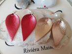 Blad Oorbellen Leer Leather Leave 🍃🍃🍃, Overige materialen, Hangers, Verzenden, Nieuw
