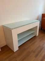 TV MEUBEL wit, softclose bovenlade, 2 leggers van melkglas, Ophalen, Zo goed als nieuw, 25 tot 50 cm, Minder dan 100 cm