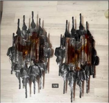 vintage xl brutalist Ahlström & Ehrlich wandlampen set beschikbaar voor biedingen