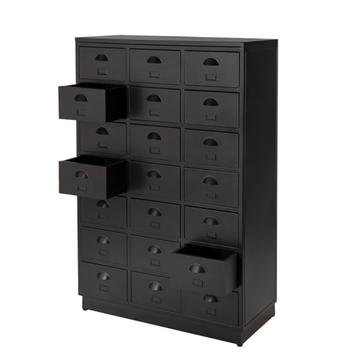 SHOWROOM Vintage Metalen Ladekast Refurbished Retro Zwart beschikbaar voor biedingen