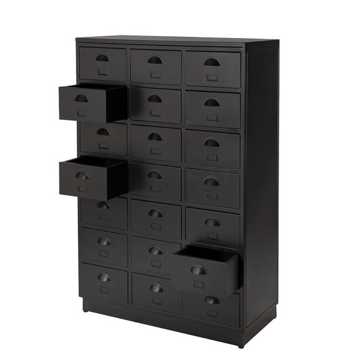 SHOWROOM Vintage Metalen Ladekast Refurbished Retro Zwart, Huis en Inrichting, Kasten | Ladekasten, Nieuw, 100 tot 150 cm, 50 tot 100 cm