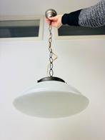 Art deco opaline melkglas hanglamp, Huis en Inrichting, Ophalen of Verzenden, Zo goed als nieuw, Glas