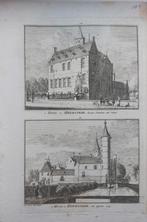 301-302 / Huis te Heemstede buiten Haarlem Gravurw 18e eeuw, Antiek en Kunst, Kunst | Etsen en Gravures, Ophalen of Verzenden