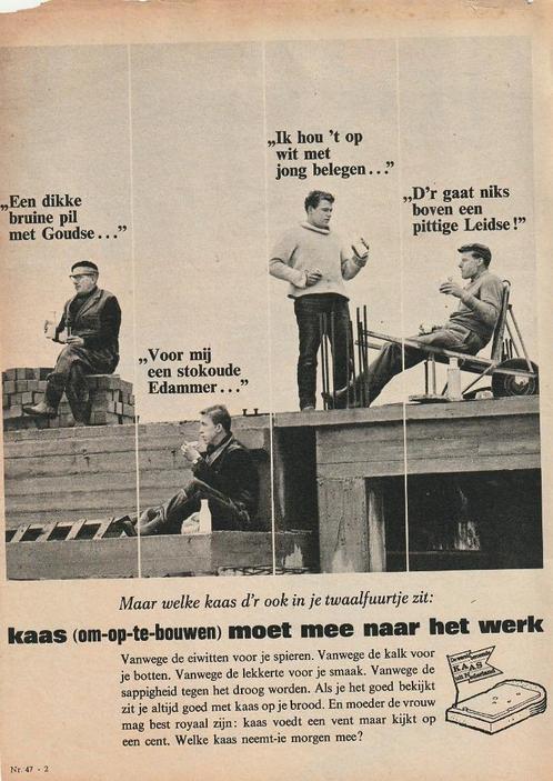 Retro reclame 1964 Kaas zuivel Leidse op 't werk Leiden, Verzamelen, Retro, Overige typen, Verzenden