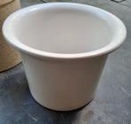 Te koop een witte bloempot., Rond, Ophalen of Verzenden, Zo goed als nieuw, Minder dan 25 cm