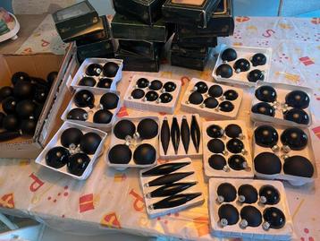 Partij kerstballen glas zwart glanzend en mat beschikbaar voor biedingen