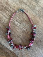 Kastopruiming, leuk vintage retro hippie boho ketting rood, Ophalen of Verzenden, Gebruikt, Overige materialen