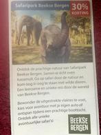 Safaripark Beekse Bergen in Hilvarenbeek Voordeelbon, Tickets en Kaartjes, Drie personen of meer, Dierentuinbon