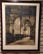 Ets interieur groote kerk Den Haag van Johan D Scherft, Antiek en Kunst, Ophalen