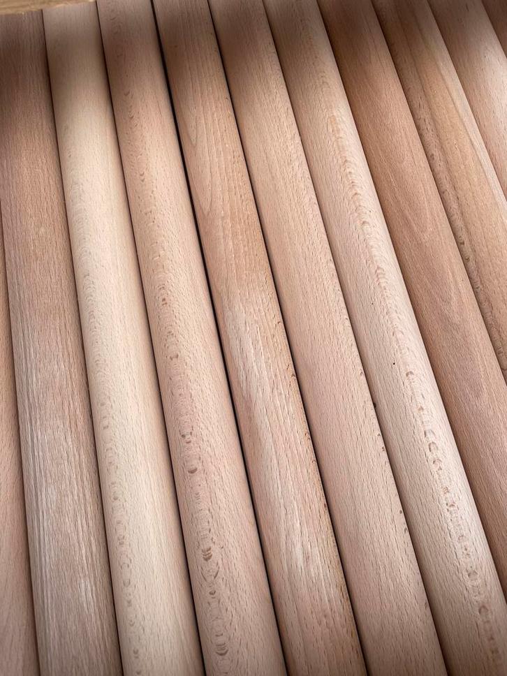 Partij beuken houten stokken rondhout 40mm, Doe-het-zelf en Verbouw, Hout en Planken, Nieuw, Overige typen, Beuken, Minder dan 200 cm