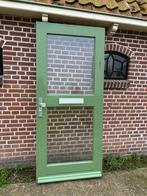 Zware hardhouten voordeur 92,7x210,3cm., Doe-het-zelf en Verbouw, Deuren en Horren, Ophalen, 80 tot 100 cm, 200 tot 215 cm, Glas
