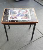Vintage Tafeltje met Mozaïek, Minder dan 45 cm, Minder dan 55 cm, Gebruikt, Metaal of Aluminium