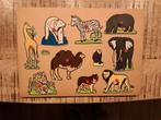 Houten noppen dierenpuzzel, Ophalen of Verzenden, Minder dan 10 stukjes, Gebruikt, 6 maanden tot 2 jaar