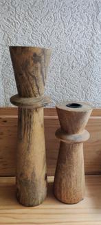 Houten Kandelaars Set - 30 & 20 cm, Ophalen of Verzenden, Overige materialen