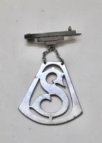 Vintage broche met hanger waarin letter S, Ophalen, Gebruikt, Zilver, Overige materialen