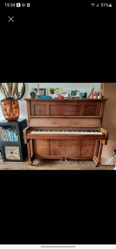 Mooie houten piano – opknapper, Muziek en Instrumenten, Piano's, Gebruikt, Ophalen