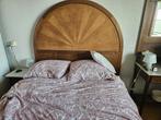 Antiek Houten Bed met Inlegwerk Kopschot, Ophalen