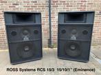 ROSS SYSTEMS RCS 15/3.  15”/10”/1”. (Eminence drivers), Refurbished, 120 watt of meer, Front, Rear of Stereo speakers, Ophalen