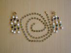 SET VINTAGE MODE SIERADEN D'ORLAN HALS KETTING OORBELLEN, Ophalen of Verzenden, Zo goed als nieuw, Goud, Overige materialen