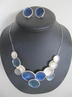 Collier + clips, Overige materialen, Verstelbaar, Blauw, Ophalen of Verzenden