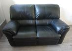Leren bank zwart 2-zitter, Huis en Inrichting, Ophalen, Gebruikt, 150 tot 200 cm, Tweepersoons