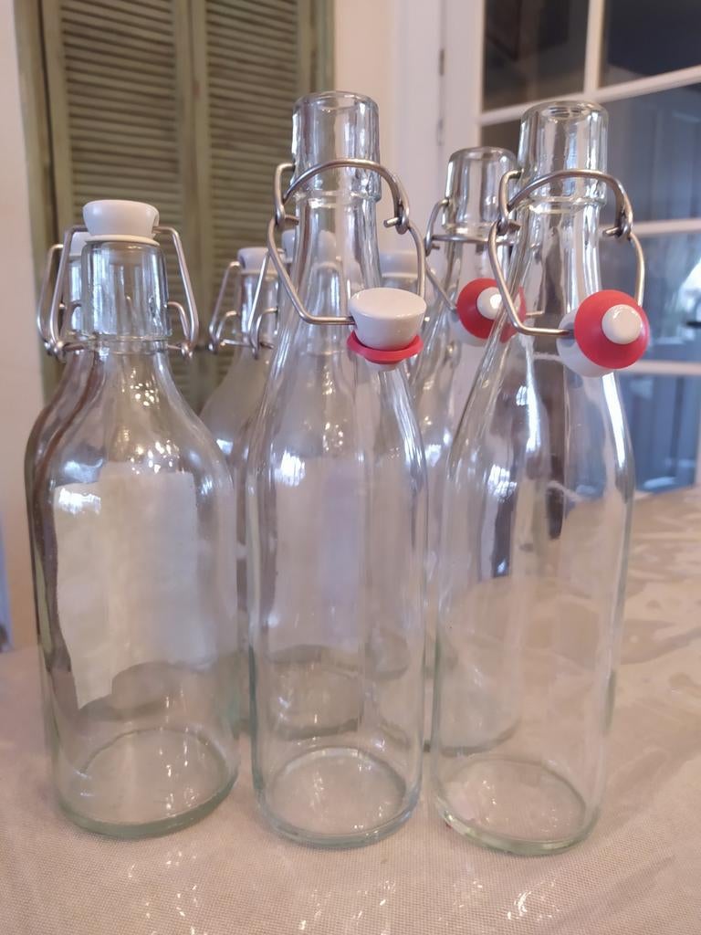 Beugelflesjes glas  (5), Ophalen of Verzenden, Zo goed als nieuw, Bierglas