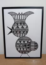 Grote vreemde vogel. Zwart Wit Streepmotief., Antiek en Kunst, Kunst | Tekeningen en Foto's, Ophalen of Verzenden
