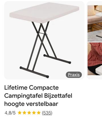 Campingtafel  inklapbaar verstelbaar lifetime beschikbaar voor biedingen