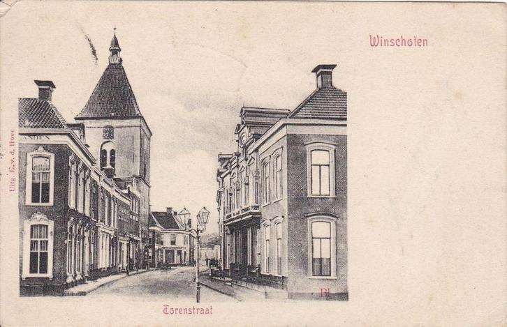 Ansichtkaart van de Torenstraat in Winschoten, Verzamelen, Ansichtkaarten | Nederland, Gelopen, Groningen, Voor 1920, Ophalen of Verzenden