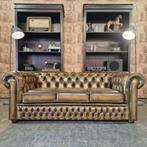 Chesterfield Chesham Bank 3 Zitter antiek goud, Chesterfield, Ophalen of Verzenden, Rechte bank, 200 tot 250 cm