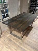 Eettafel 180x100 cm / zilver onderstel, Huis en Inrichting, Tafels | Eettafels, Ophalen, 50 tot 100 cm, Zo goed als nieuw, Vijf personen of meer