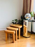 Set van 3 vintage houten nesting tables, Ophalen, Minder dan 45 cm, Minder dan 55 cm, Gebruikt