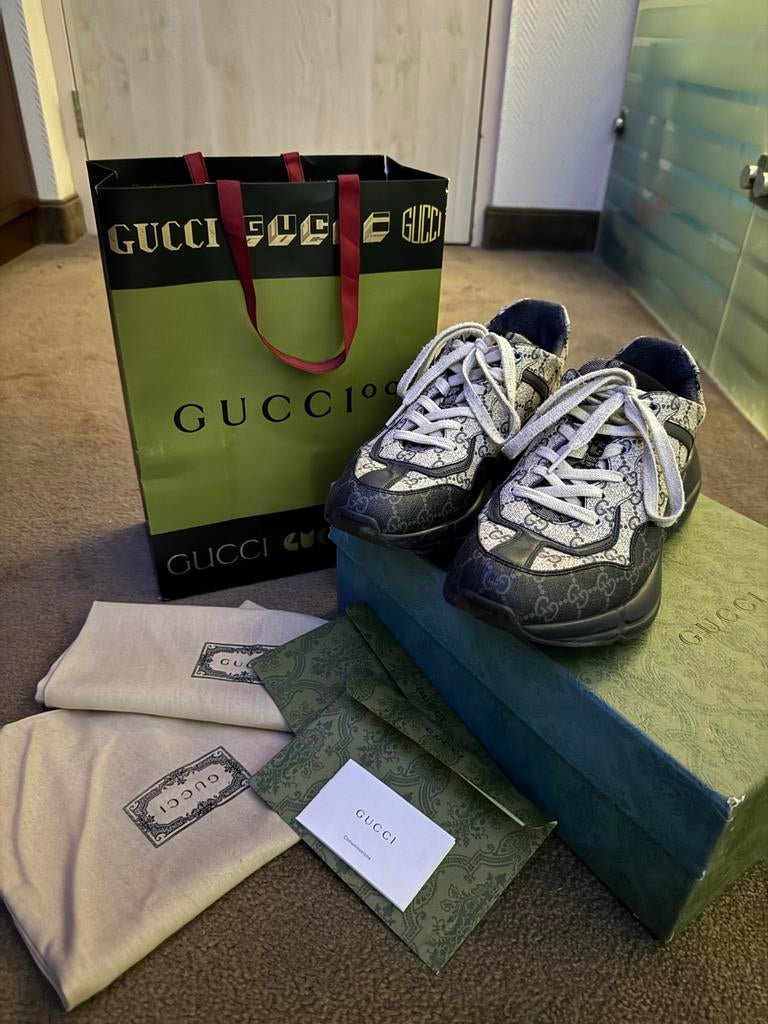 Gucci Rhyton Sneakers Maat 42/43, Ophalen of Verzenden, Zo goed als nieuw, Overige kleuren, Sneakers of Gympen