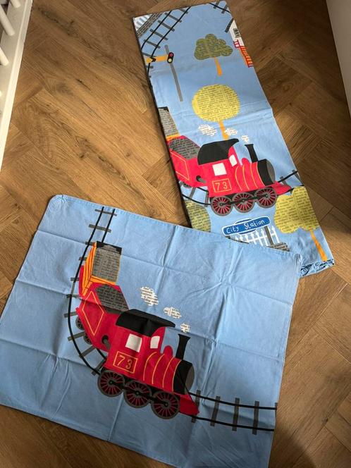 Treinen dekbedovertrek overtrek 100% katoen 140x200cm ZGAN, Kinderen en Baby's, Kinderkamer | Beddengoed, Zo goed als nieuw, Dekbedovertrek
