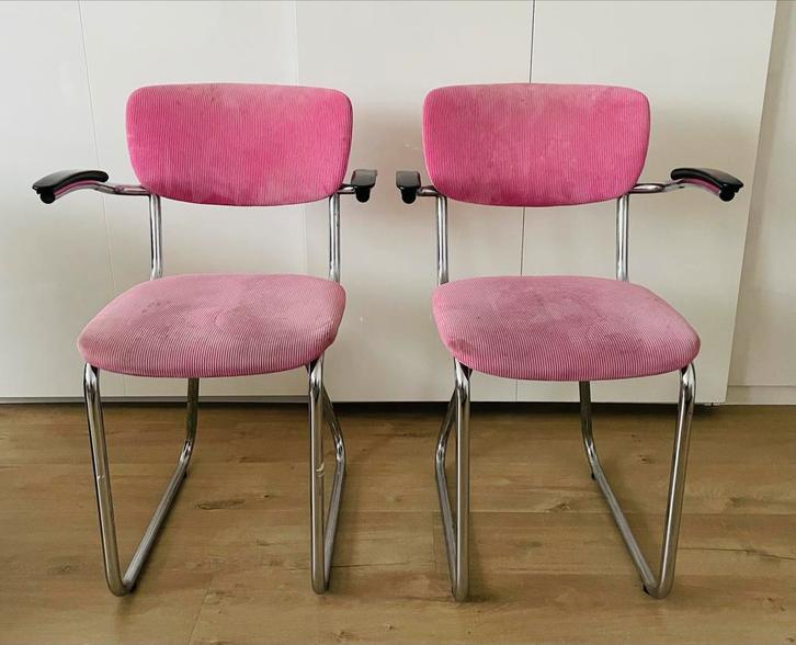 Gispen Stoelen - Set van 2, Huis en Inrichting, Stoelen, Gebruikt, Twee, Metaal, Overige kleuren, Ophalen