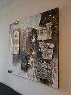 Abstract schilderij met reliëf - 100x100 cm, Ophalen
