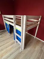 Mooie houten (half)Hoogslaper met Speelplek 90 x 200 cm, Kinderen en Baby's, Kinderkamer | Stapelbedden en Hoogslapers, Ophalen