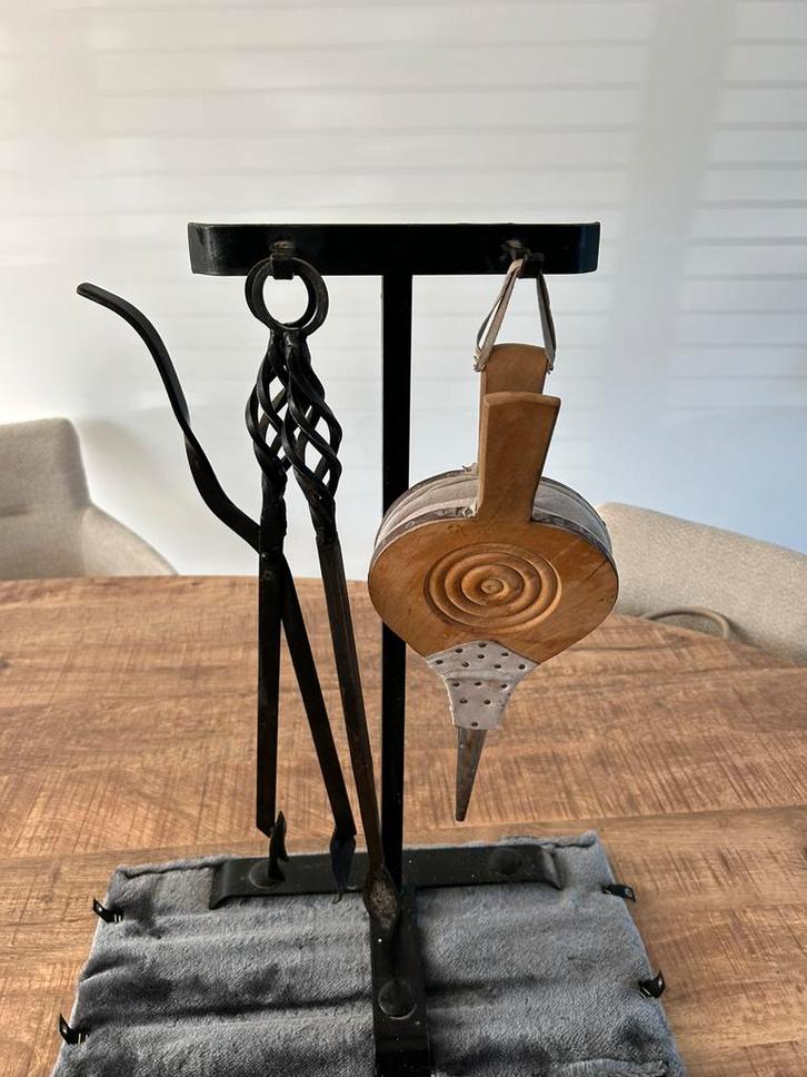 GIETIJZEREN OPEN HAARD SET DRIE STUKS, Huis en Inrichting, Haarden, Gebruikt, Houthaard, Ophalen of Verzenden