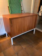 Teak vintage design archiefkast met roldeur., Huis en Inrichting, Kasten | Roldeurkasten en Archiefkasten, Zo goed als nieuw, Minder dan 100 cm